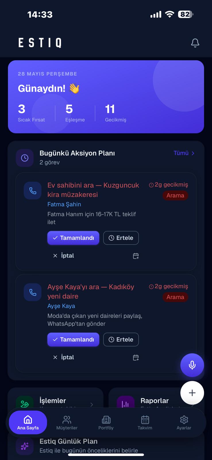 Estiq dashboard